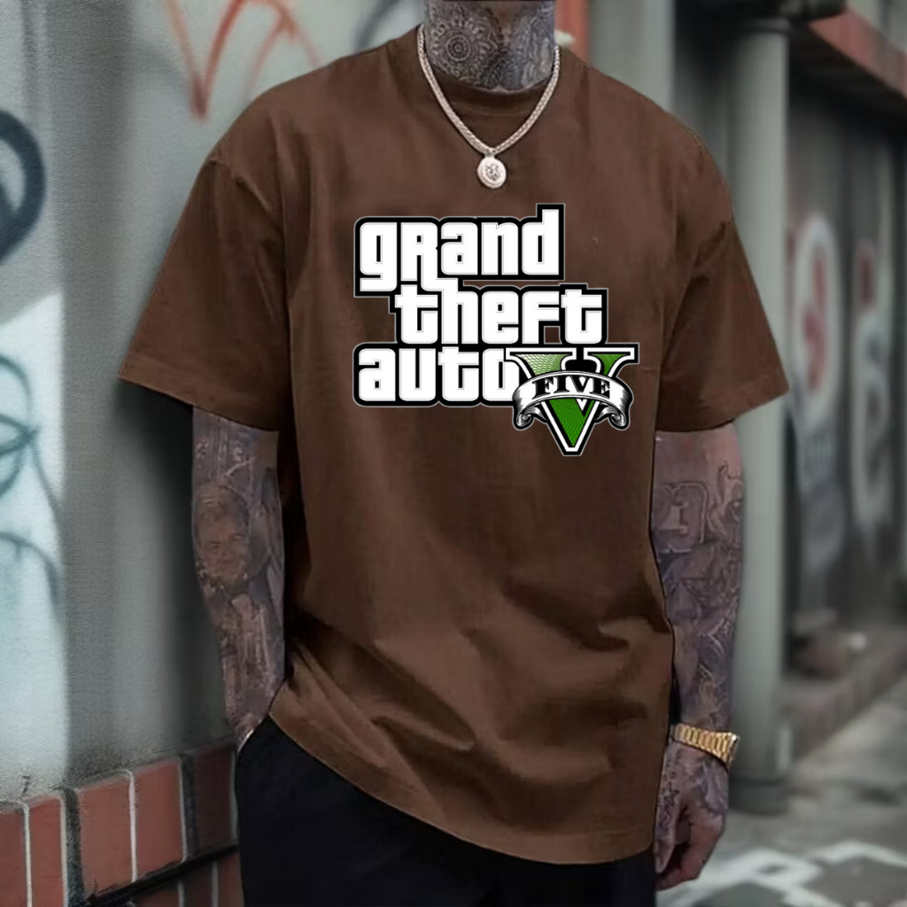 Camiseta Gta 5 Masculina Premium Oversized Camisa Estampada Gta V 100% Algodão P ao GG Tendencia