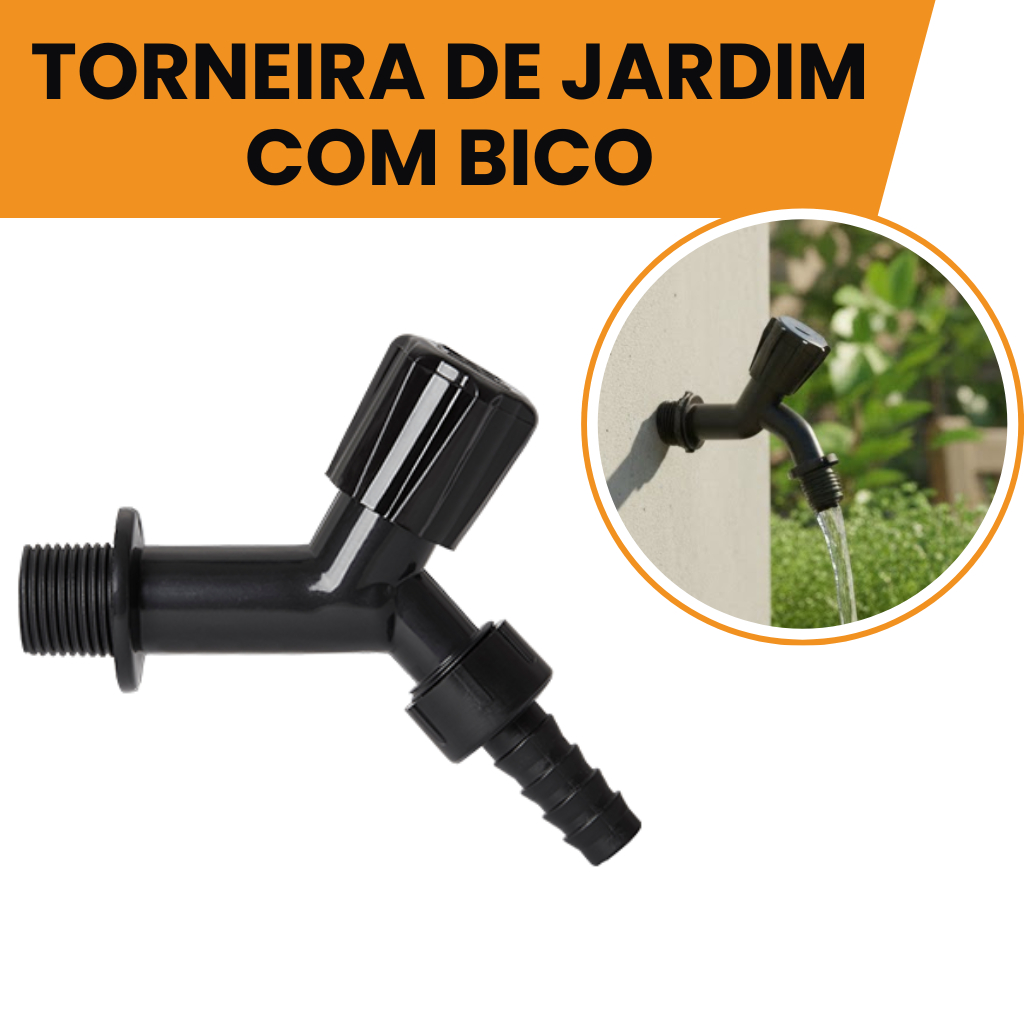 Kit Com Até 5 Torneiras de Jardim com Bico para Mangueira preta 1/2 em Oferta na Shopee