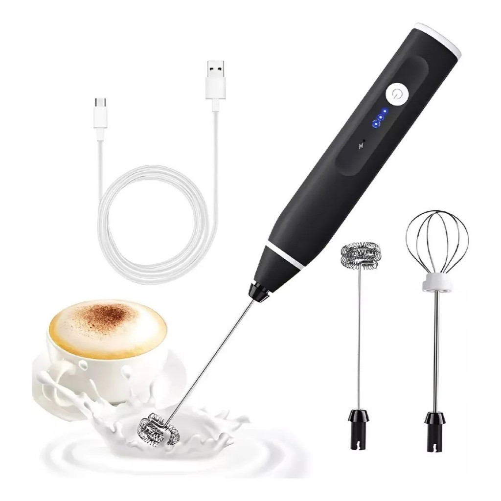 Mixer Misturador de Bebidas Portátil USB Bivolt com Batedor Fouet Aço ENVIO IMEDIATO