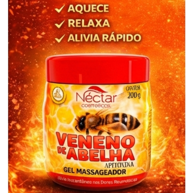 Kit 6 un. Gel Massageador Abelha 200g Nectar Cosméticos EXTRA FORTE