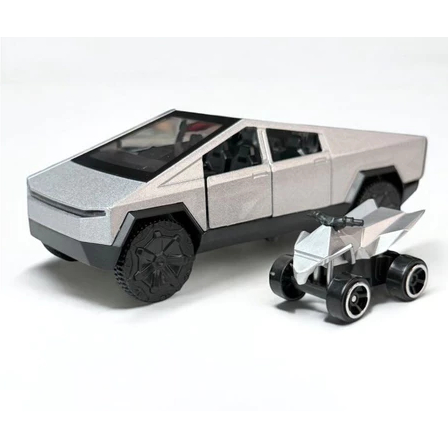 🔥 Miniatura Cybertruck Tesla 1:32 + Quadriciclo | Metal | Portas Abertas - para colecionador em Oferta na Shopee