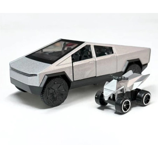 🔥 Miniatura Cybertruck Tesla 1:32 + Quadriciclo | Metal | Portas Abertas - para colecionador em Oferta na Shopee