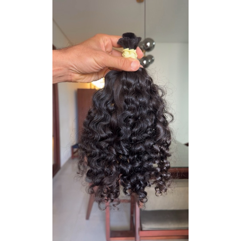 Cabelo Humano Brasileiro do Sul Cacheado Natural 40/45 Cm 100 Gramas