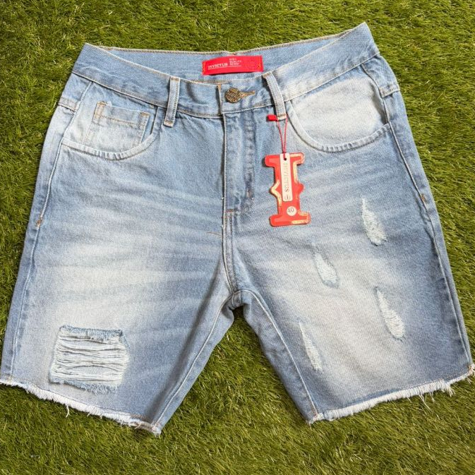 Bermuda Jeans Masculina Original,Rasgada Destroi Puidos e Bigode no Laser Tudo de Mais Moderno da Moda Masculina em Oferta na Shopee