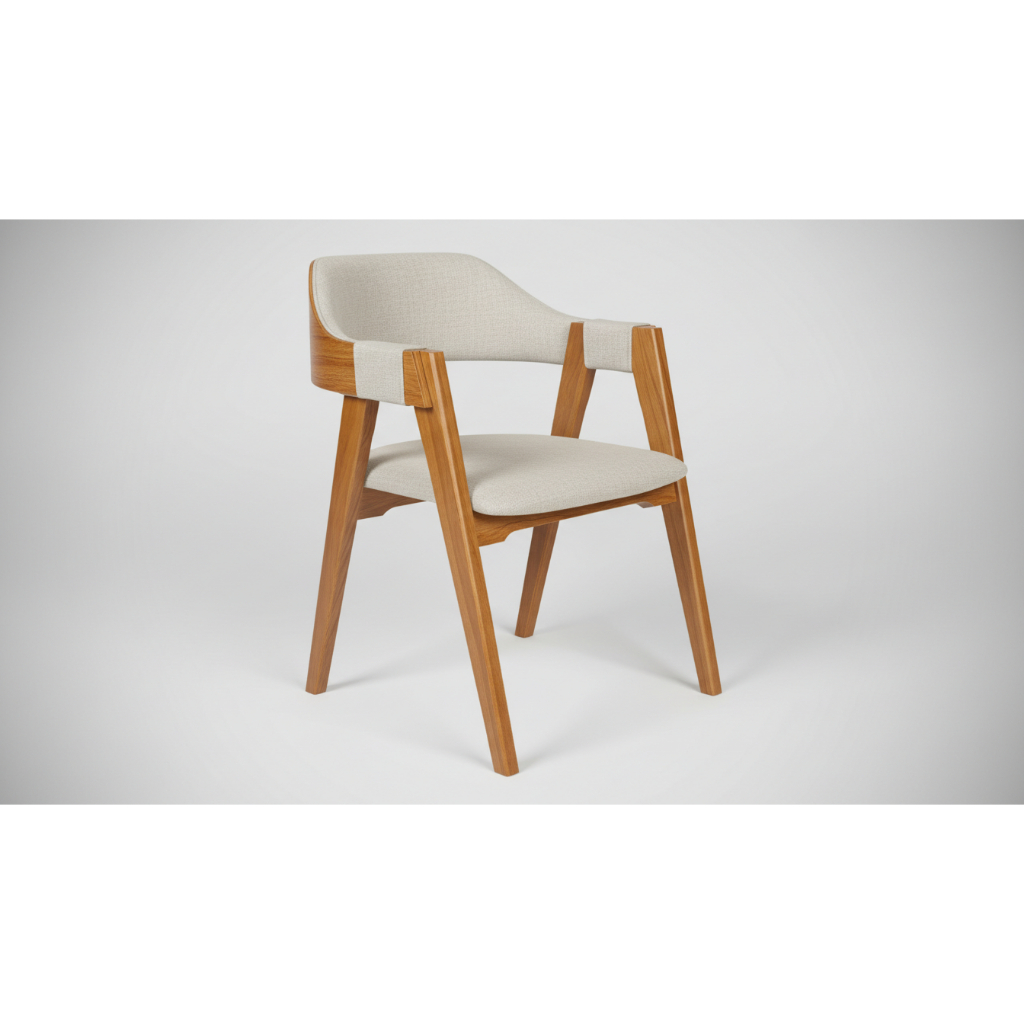 Cadeira Sala de Jantar Linho Bege Estilo Concha de Luxo Estrutura 100% Madeira Encosto Laminado Decorativa Moderna Luxo em Oferta na Shopee