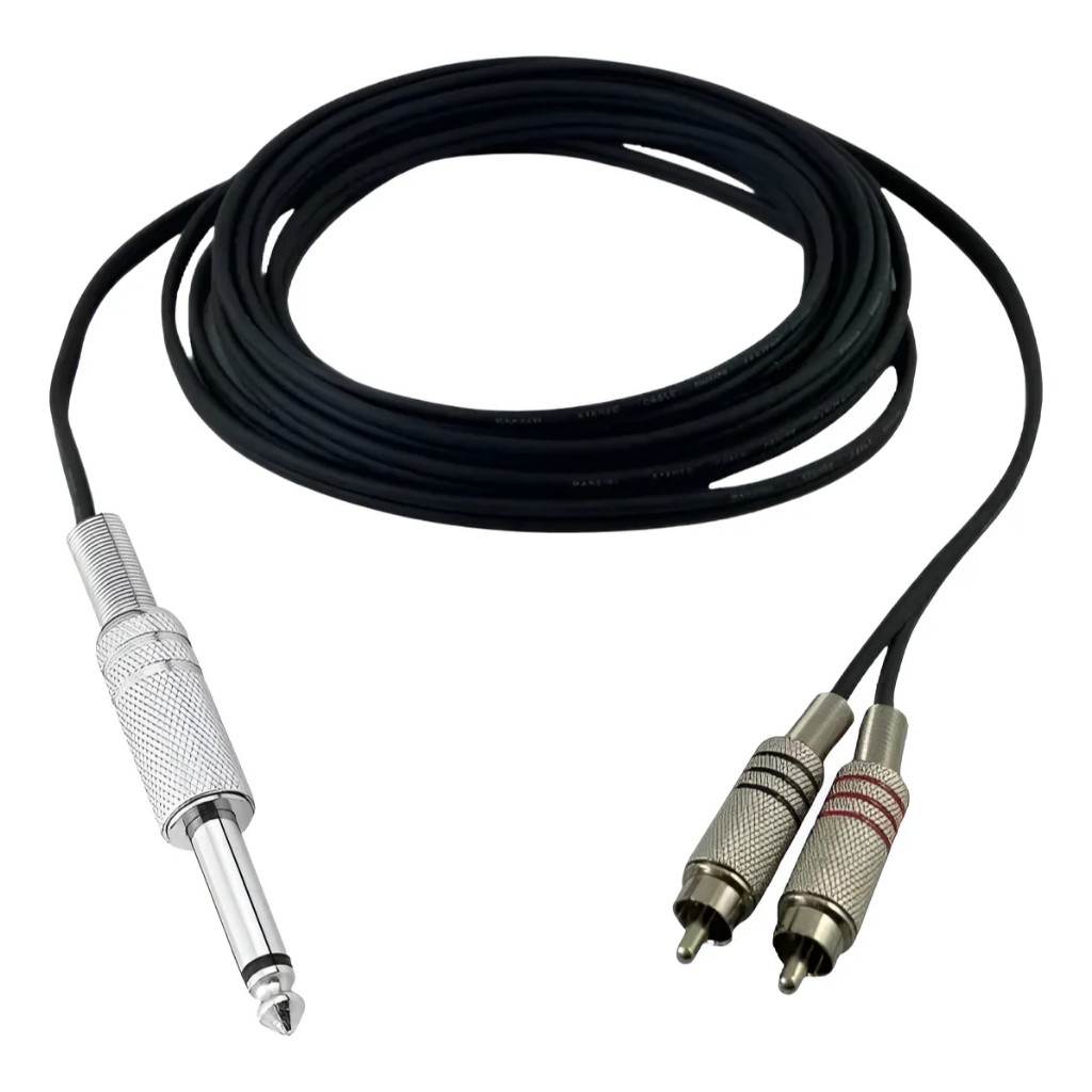 Cabo P10 Mono X 2 Rca  Excelente Qualidade Profissional Mesa Som em Oferta na Shopee