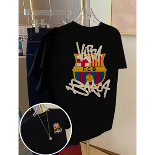 Camiseta Time Futebol Visca Barça Barcelona LaLiga Messi Camisa Algodão em Oferta na Shopee