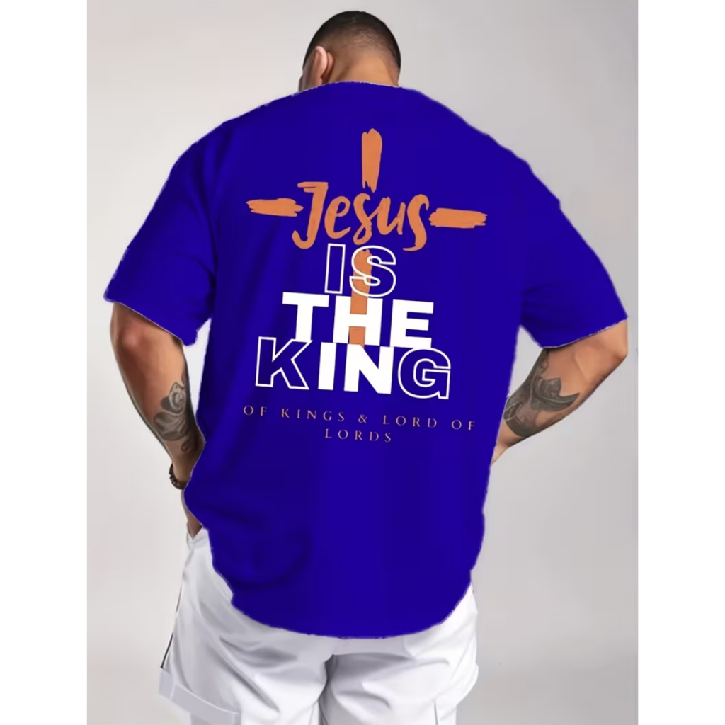 Camiseta Masculina Blusa StreetWear Jesus The King Jesus é o Rei Gospel Religiosa Estilosa