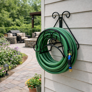 Suporte de Mangueira Modelo Enrolador Para Jardim Fixo Parede Ferro Até 50 metros em Oferta na Shopee