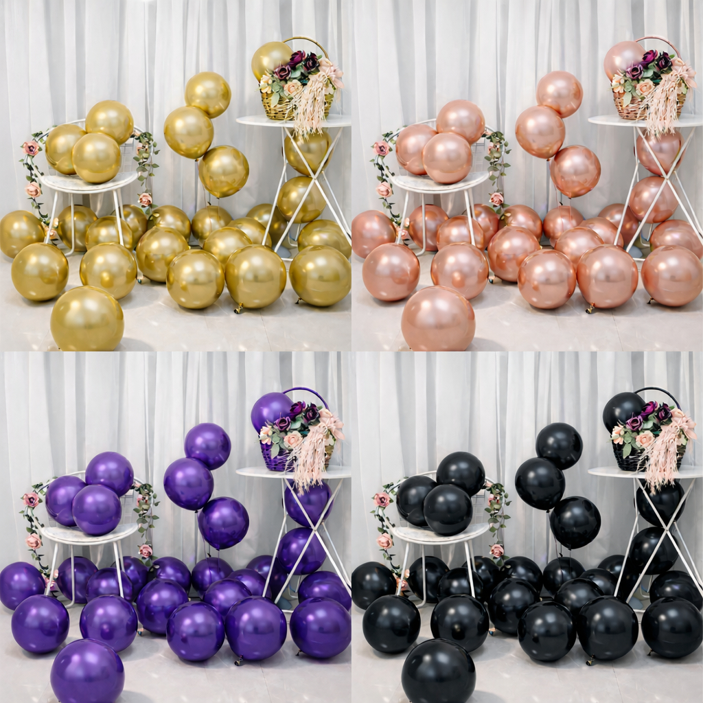 Balão Bexiga Metalizado Cromado Nº10（25.4CM） Festa Aniversário Diversas Cores em Oferta na Shopee