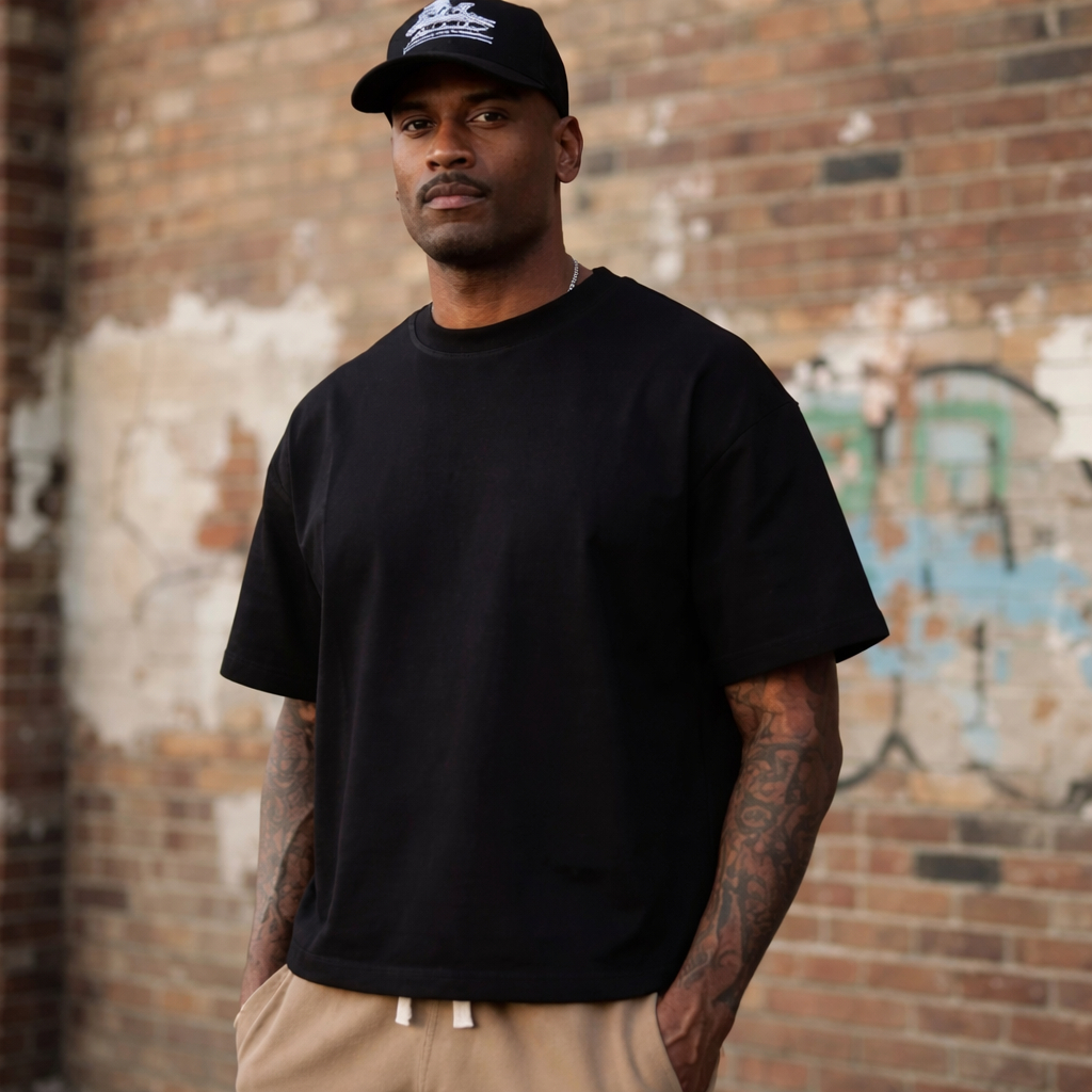 Camiseta Boxy Fit Oversized Masculina ´-  Camiseta Curta Moda Americana Tendencia 2025/2026 em Oferta na Shopee