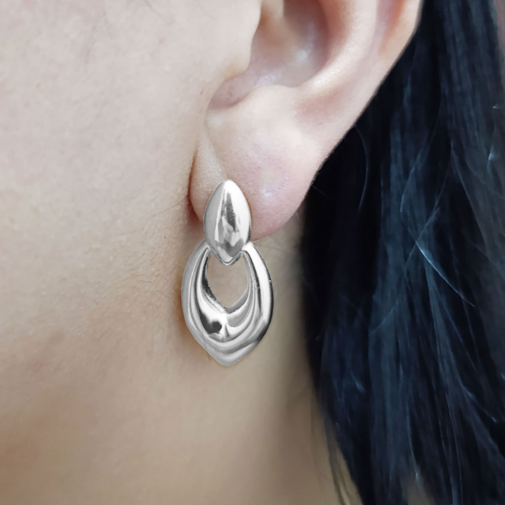 Brinco Orgânico Festa Dupla Camada Aço Inox Não Escurece Linha Requinte