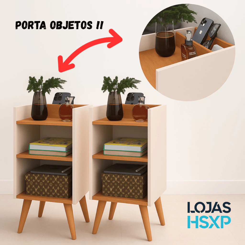 Kit 2 Mesa de Cabeceira ou Unitário para Quarto Charme Retrô Várias Cores Apoio de Cama Mesinha — imagem 1