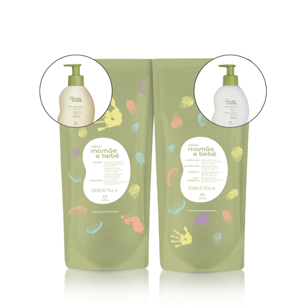 Natura Combo Mamãe e bebê REFIL Tradicional (Shampoo + Condicionador) 200ml