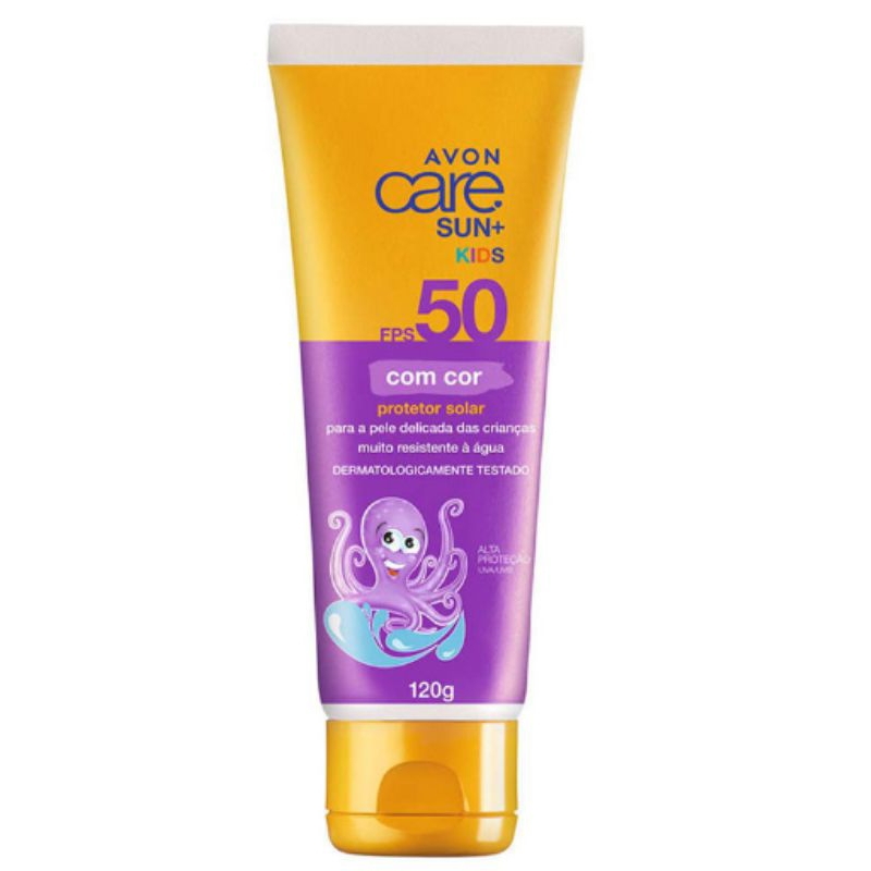 Protetor Solar Infantil Avon Care Sun+ Kids FPS 50 Com Cor 120g