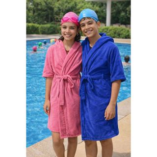 ROUPÃO ATOALHADO COM CAPUZ, MANGA CURTA. ROUPÃO INFANTIL/JUVENIL. ROUPÃO DE BANHO. ROUPÃO DE PISCINA. ROUPÃO ATOALHADO. em Oferta na Shopee
