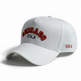 Boné Chicago Snapback Bordado Alta Definição Estilo Baseball Aba Curva Premium em Oferta na Shopee