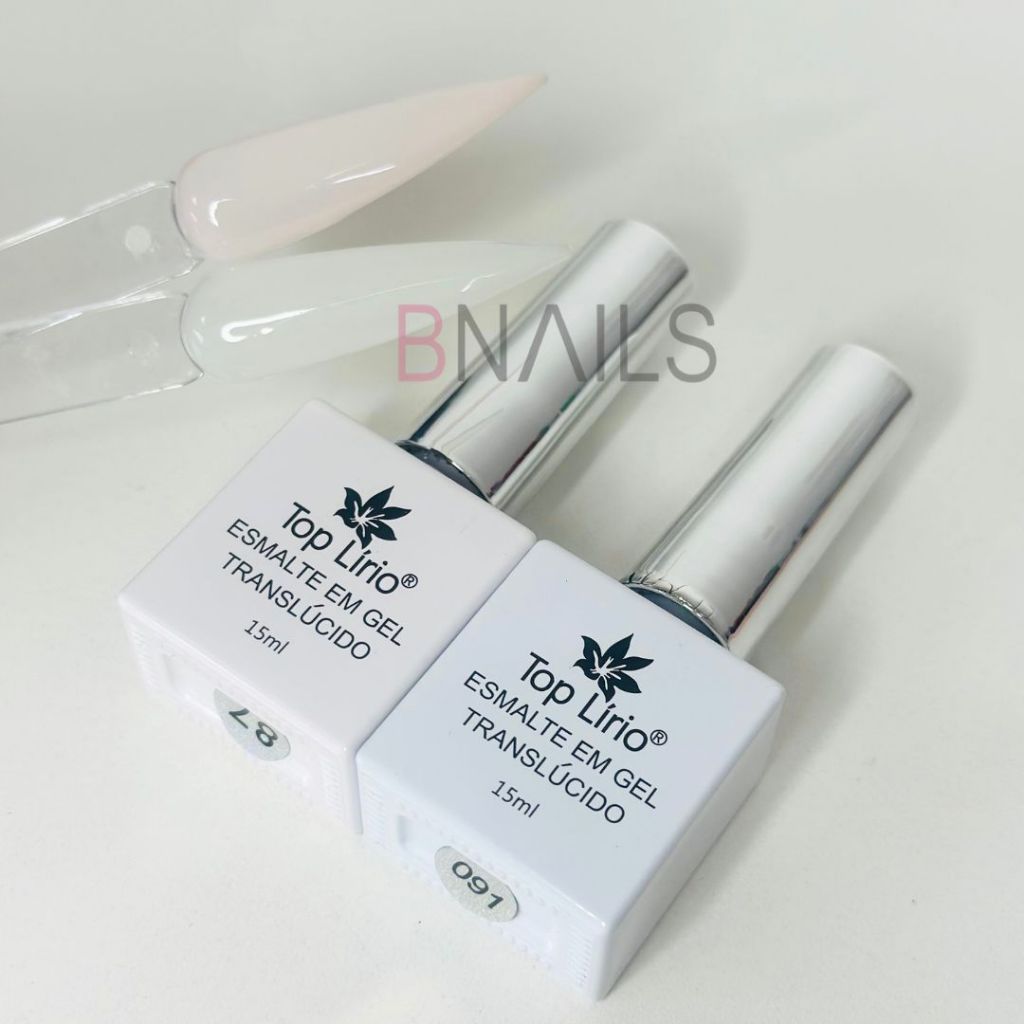 Kit 2 Esmaltes em Gel Translúcido Renda Tradicional e Renda Rodado ou Realista Top Lírio