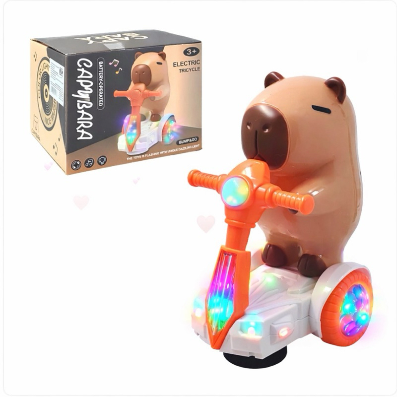 Capivara Musical Motorizada com Luz LED – Brinquedo Infantil Interativo Anda Toca Música Motinha