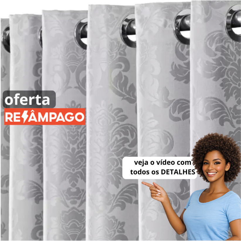Cortina Grande Sala Quarto 4,00 mts X 2,60mts Tecido Jacquard Jacar Semi Blackout Envio rápido em Oferta na Shopee