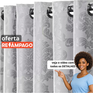 Cortina Grande Sala Quarto 4,00 mts X 2,60mts Tecido Jacquard Jacar Semi Blackout Envio rápido em Oferta na Shopee