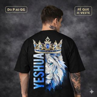 Camiseta Yeshua Masculina | Leão de Judá | Fé Cristã em Oferta na Shopee