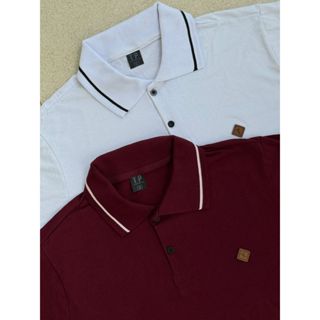 Kit 2 Camisetas Polo Masculina 100% Algodão Cores Vivas Basicas Promoção em Oferta na Shopee