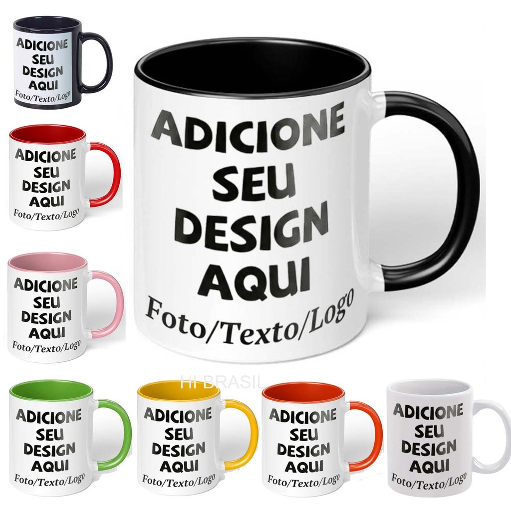 Caneca  personalizada 325ml porcelana premium xicara presente criativo em Oferta na Shopee
