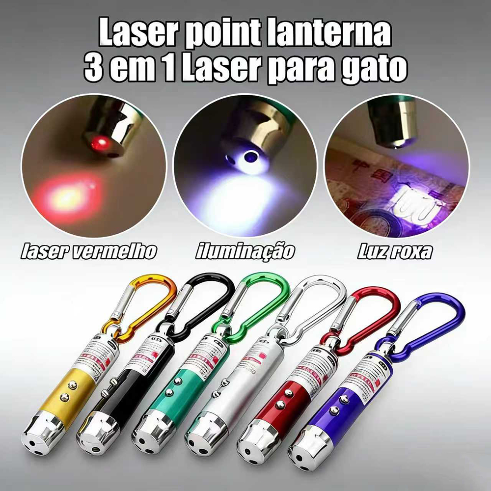 Kit 6 Laser point lanterna 3 em 1 Laser para gato - Brinquedo Mágico para Gatos em Oferta na Shopee