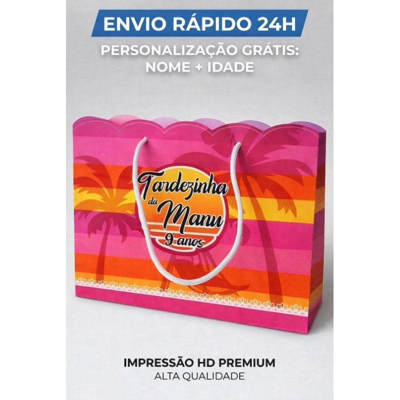 Kit Sacolinha Tema Tardezinha Personalizada | Sacolinha de Doces | Envio Rápido 24h