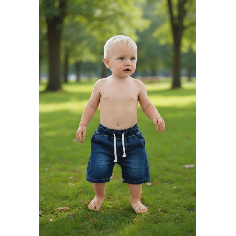 Kit com 2 Bermudas jeans menino elastano, bermuda infantil masculina, shorts jeans infantil, bebê