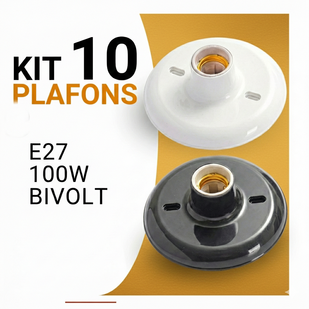 Luminária Plafon Plafonier Redondo Kit 10, 5 e 3 unidades para Lâmpada Bocal E27 110/220V Teto Parede
