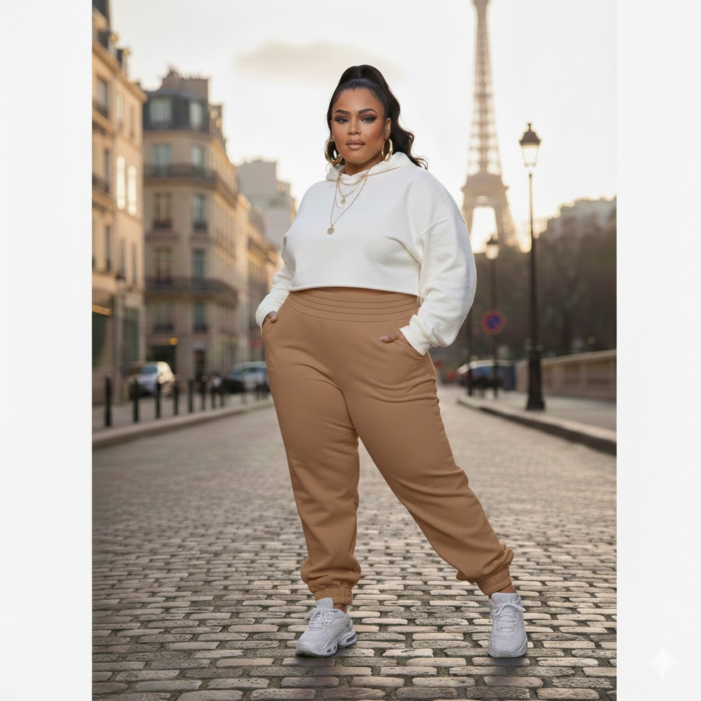 Calça Moletom Plus Size Feminina Jogger Premium Grossa | Plus Size