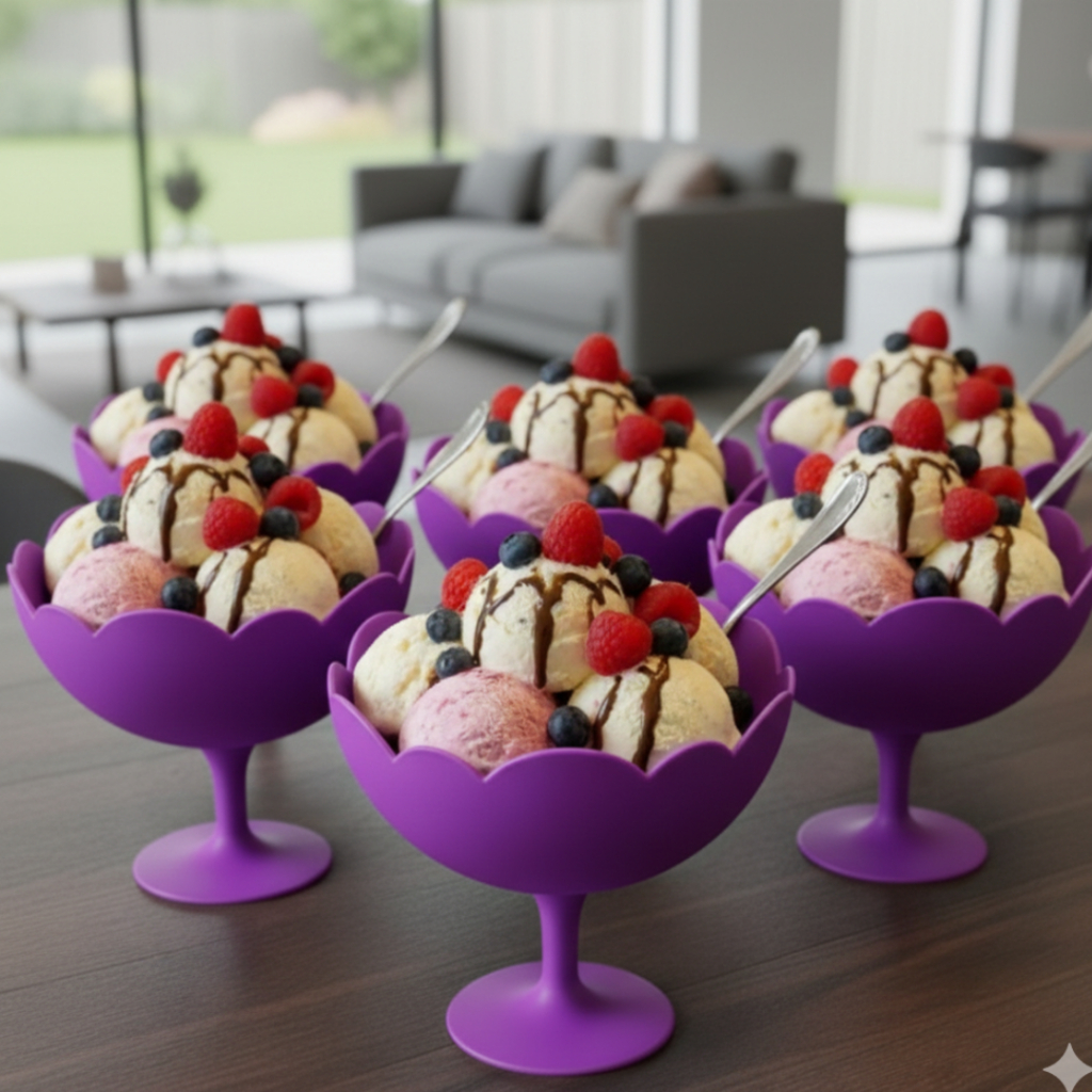 Kit de 6 Taças De Plástico para Sobremesa Doces Saladas De Frutas Pudim Açaí Sorvete em Oferta na Shopee