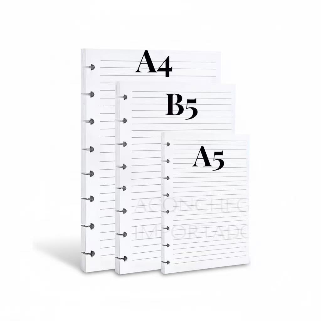 Refil Para Caderno Inteligente A4 A5 B5 Com 80 Folhas Pautadas De Disco Com 8 /10 /11 Furos
