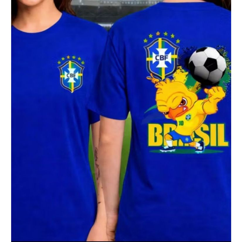 Camiseta Brasil Personalizada Camiseta Gola Redonda 100% Algodão Estilosa