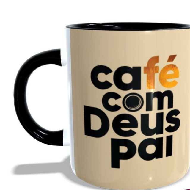 Caneca Café com Deus Pai Personalizada com NOME em Oferta na Shopee