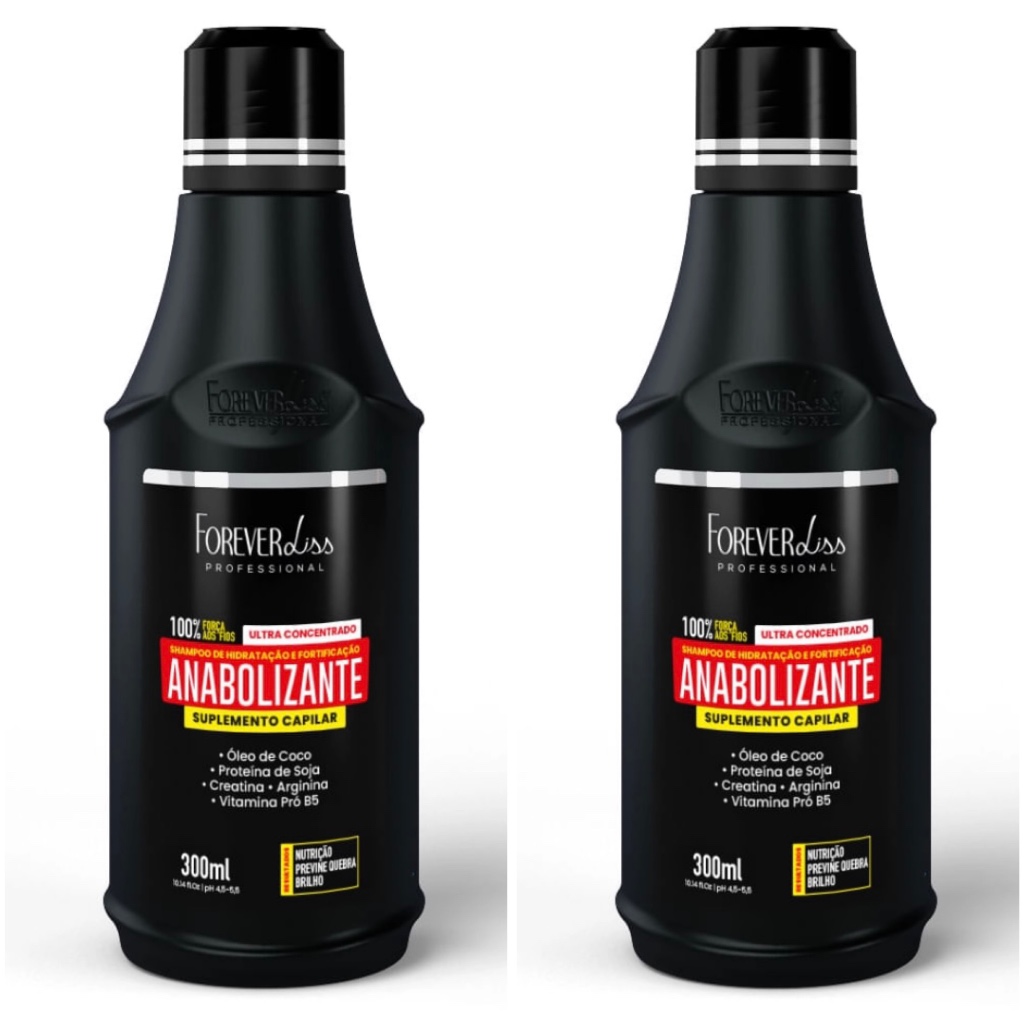 Shampoo anabolizante Forever liss 2 unidades 300 ml