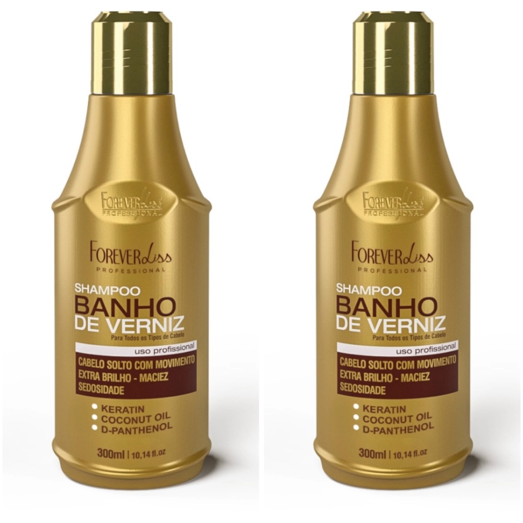 Shampoo banho de verniz Forever liss 300 ml 2 unidades