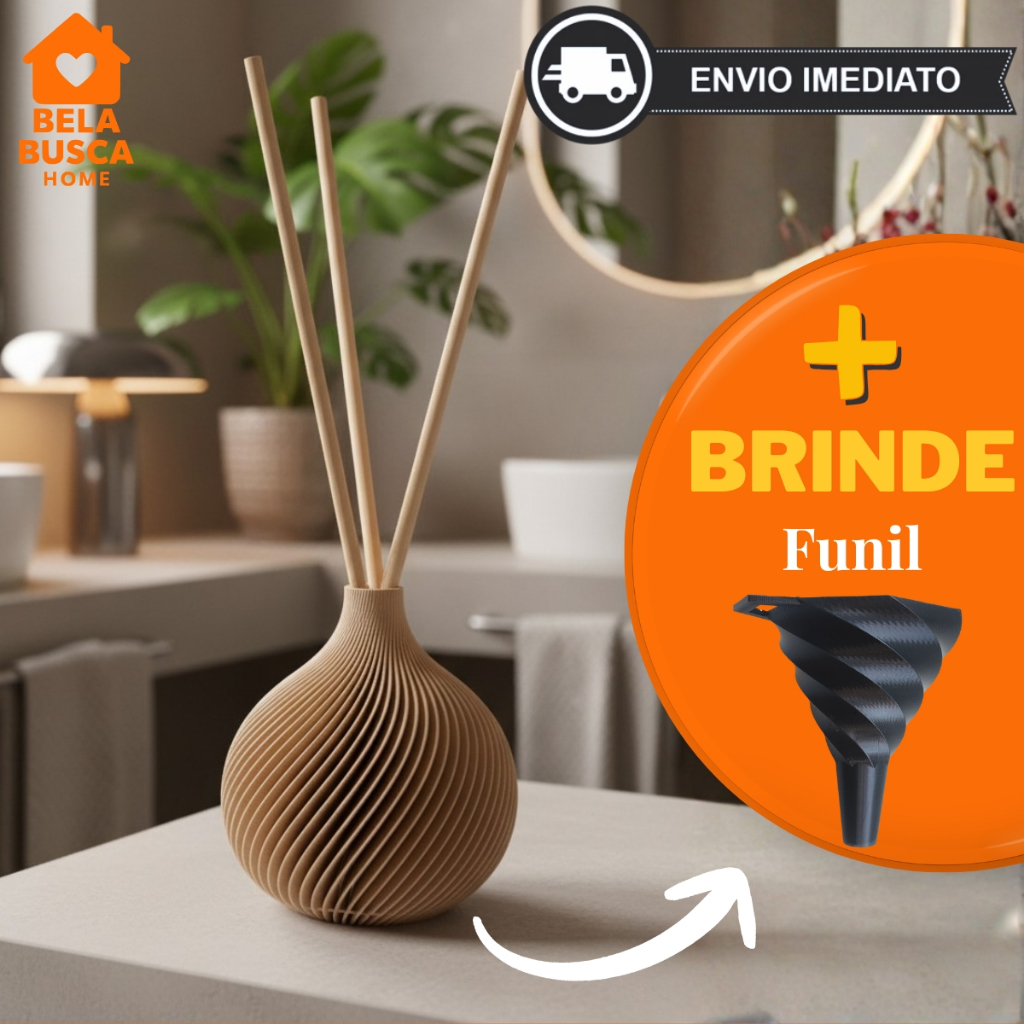 Aromatizador Difusor de Ambiente Redondo Canelado Decorativo Luxo Aroma Perfume em Oferta na Shopee