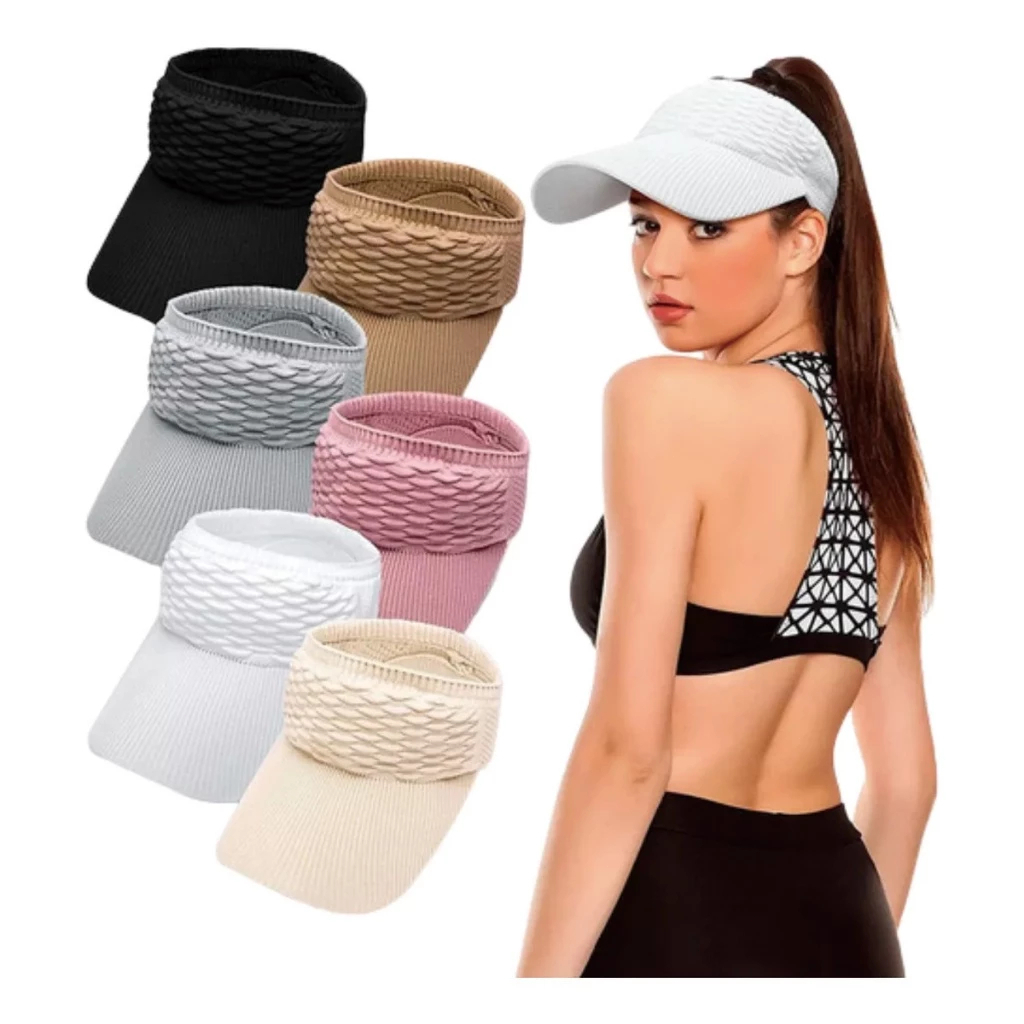 Kit 2 Chapéu/Boné Feminino De Aba Longa Respirável Com Viseira Para Uso Externo  Em Cor Lisa lindo em Oferta na Shopee