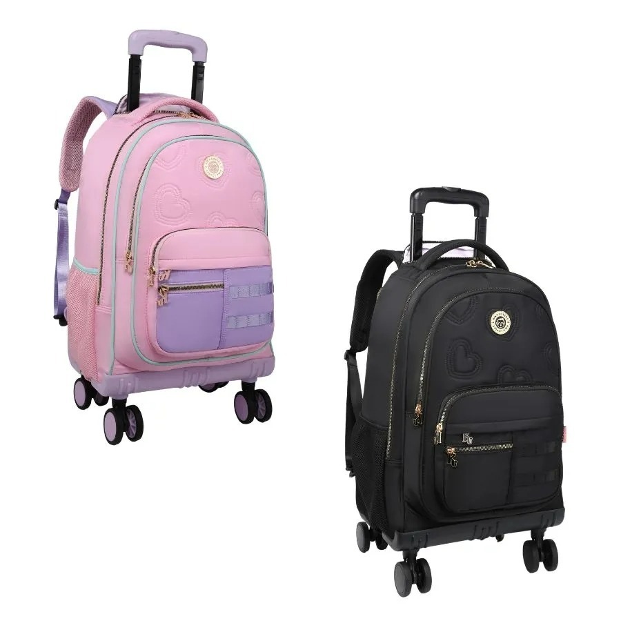 Mochila com Rodas 360° e Alça Kika 19" Nova Rio KK2677-G