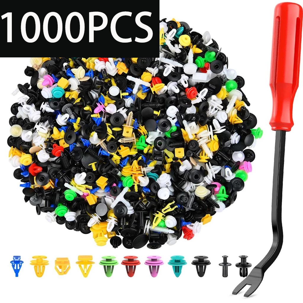 Kit 100/130/1000 Presilhas Grampos Variados Automotivas Carro Veiculo Com chave de fenda de 6 polegadas