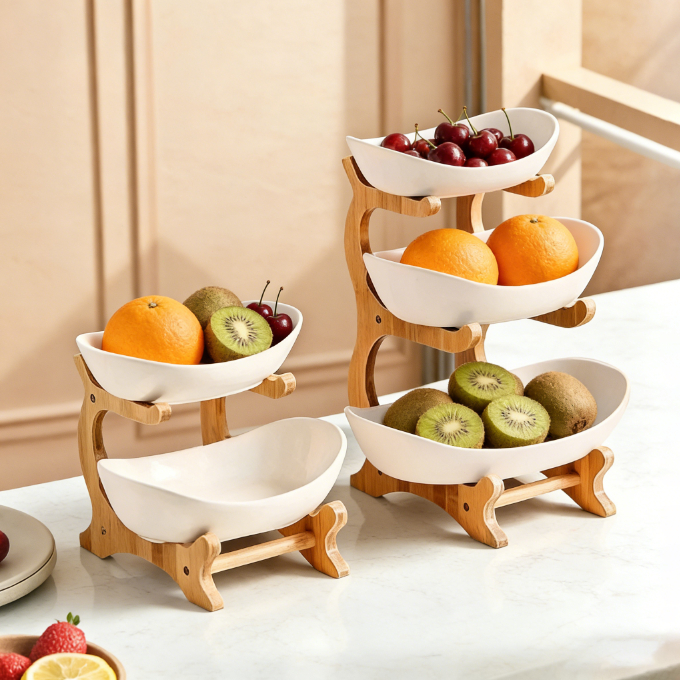 2/3 Andares Fruteira para Lanches, Suporte Decorativo