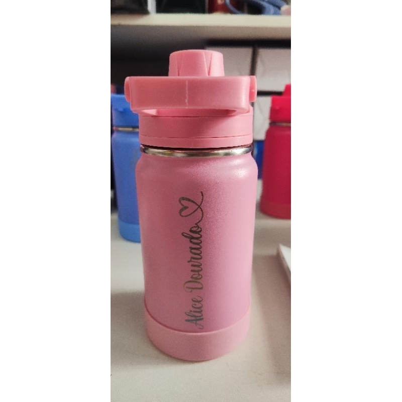 Garrafa Térmica 350ml personalizada  Esportiva Com Capa Protetora Silicone Inox em Oferta na Shopee
