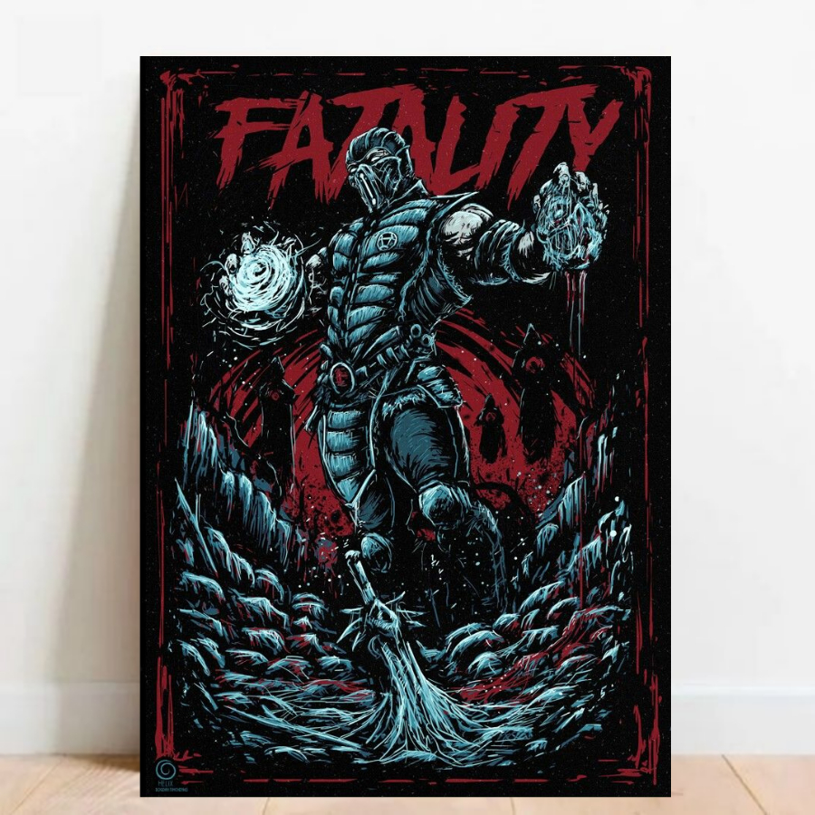 Quadro Placa decorativa Geek Gamer Mortal Kombat video games Arte Poster A2 020
