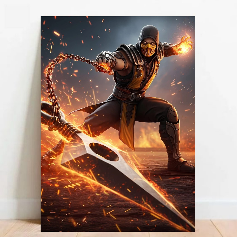 Quadro Placa decorativa Geek Gamer Mortal Kombat video games Arte Poster A2 022