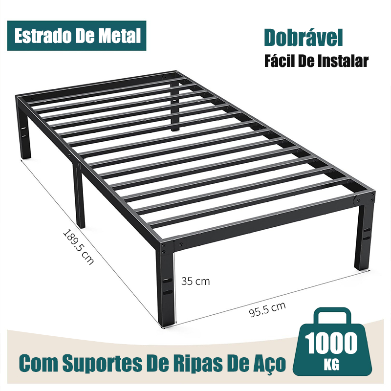 Estrado De Metal Para Cama de Solteiro Dobrável Fácil De Instalar Suportar 1000kg Com Suport O17 em Oferta na Shopee