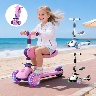 Patinete Infantil 3 Rodas De Led Musical Ajustável Dobrável Scooter Crianças e Guidão Ajustável P15 em Oferta na Shopee