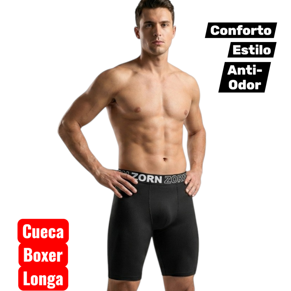 Kit 10 Cuecas Boxer Box Ciclista Long Leg Boxer Comprida Microfibra